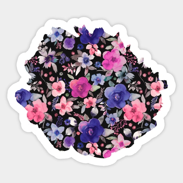 WINTER FLOWER BOUQUETS BLUE PURPLE Sticker by ninoladesign